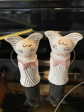 Vintage Anthropomorphic Angel Salt And Pepper Shakers Kitschy Collectible Retro