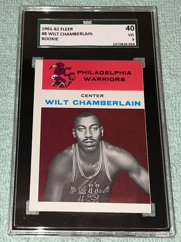 1961 Fleer Wilt Chamberlain #8 "Rookie Card" ~ SGC-40 (VG-3) “Nice!” “Must See!”