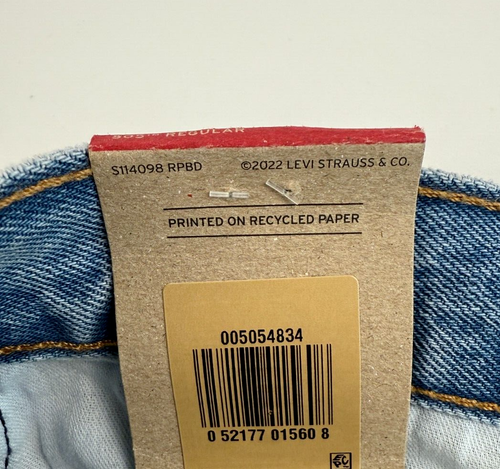 Levi's Men 505 Regular Fit Straight Leg Zip Fly Non-Stretch Jeans 32x30 Blue NWT - Picture 5 of 13