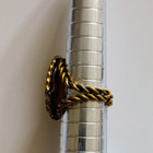 VINTAGE 1950s WEST GERMANY GLASS STONE SIGNED WEST GERMANY ROPE TWIST BRAID RING — photo 4
