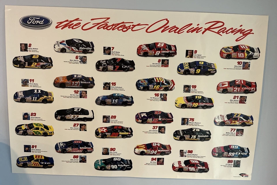 FORD MOTORSPORT The Fastest Oval In Racing Daytona USA 24" x 36" Vintage Poster - Image 4 of 4
