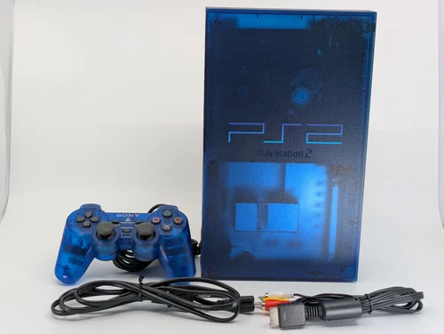 Sony PS2 PlayStation 2 SCPH-37000 Ocean Blue NTSC-J Japan Tested w/ Controller
