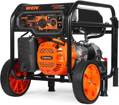 WEN 5600-Watt Portable Generator, Electric Start, 224Cc, Transfer-Switch and Rv-
