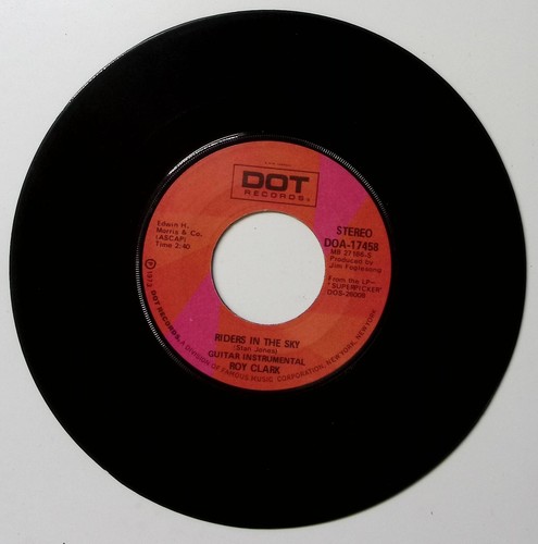ROY CLARK RIDERS IN THE SKY/ROY'S GUITAR BOOGIE DOT RECORDS VINYL 45 56-192 - Picture 3 of 3