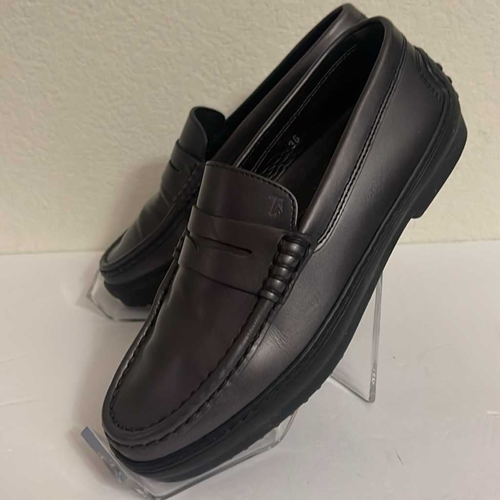 SAOLA Mocassini Tod’s Penny pelle marrone Vibram suola gomma scarpe donna EU 36 US 6