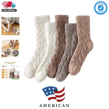 Fuzzy Socks for Women, 6 Pairs Warm Soft Fluffy Thick Cozy Plush Winter Socks...