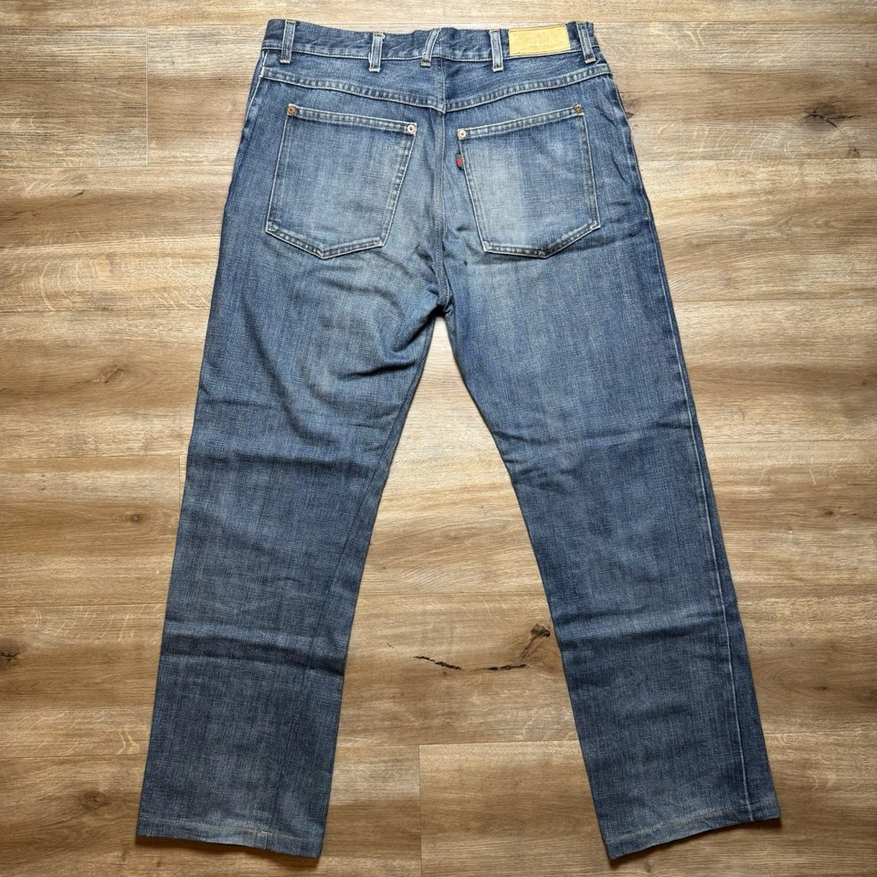 Jeans masculino Gucci Selvedge 46 (adequado para 33x29) feito em linha reta designer italiano alterado - Imagem 3 de 4