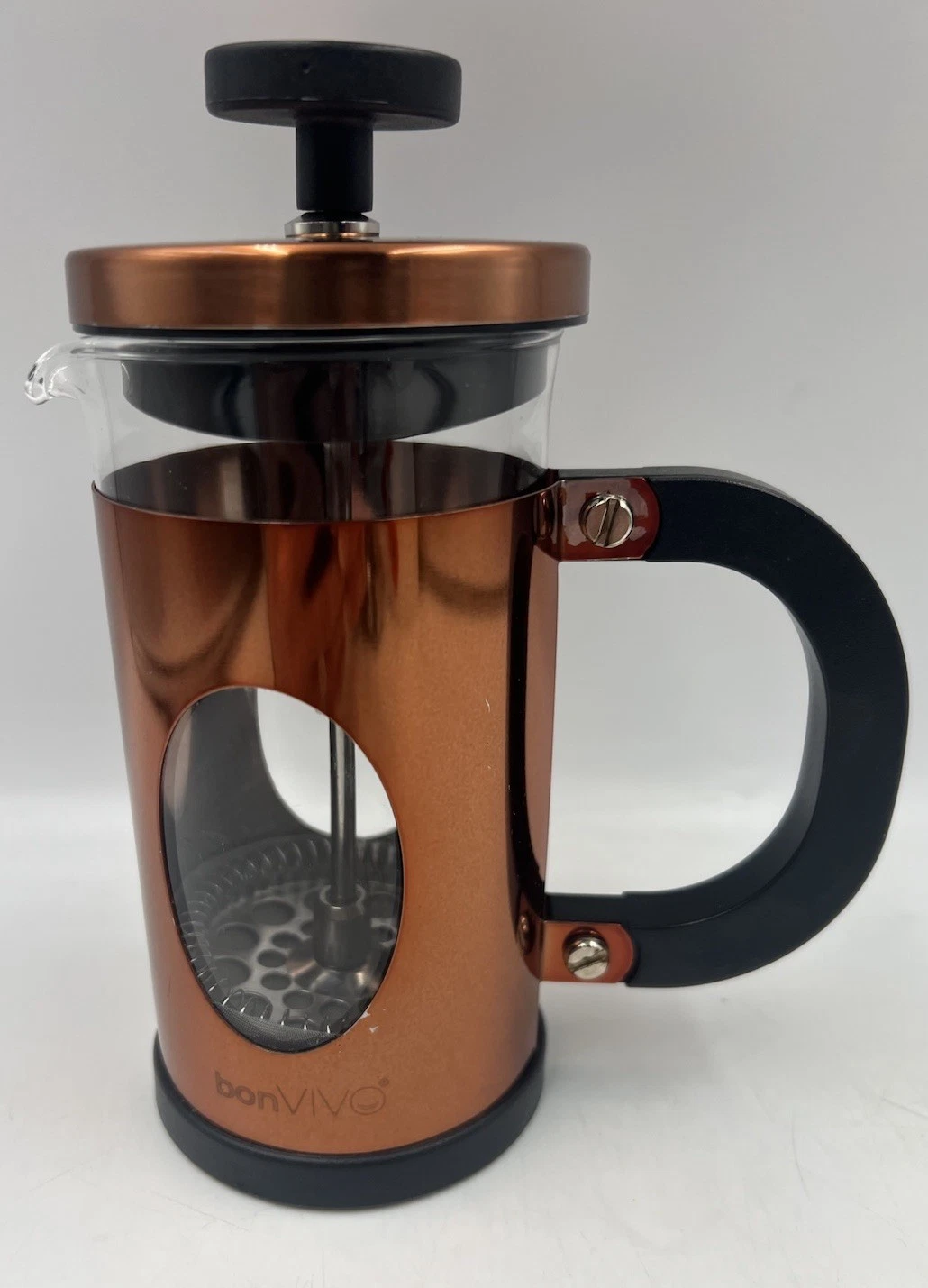 bonVIVO Cafetiere GAZETARO 350ml Copper & Black