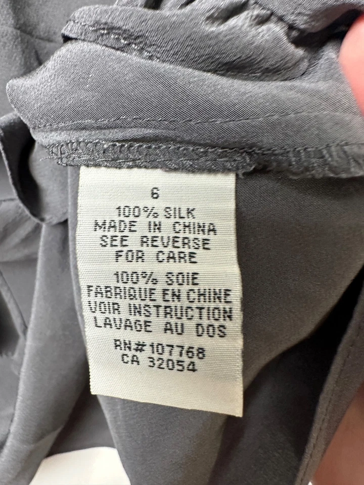 Sine Anthropologie Blouse Womens 6 Gray Sleeveless Ruffled Scoop Neck Flowy  A43 - Image 3 of 4