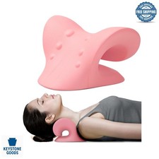 Pink Cervical Traction Device Neck Relaxer for Pain Relief Alignment