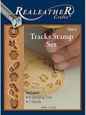 Leather Stamps Tool Set for Leather Crafting, 8 Stamp Heads, Tracks