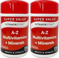 2 Pack x Vitamin Store A-Z Multivitamins & Minerals Food Supplement, 150 Tablets