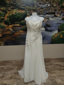 Edan Bridals Pleated/gem/beaded Lace Openback Wedding Gown