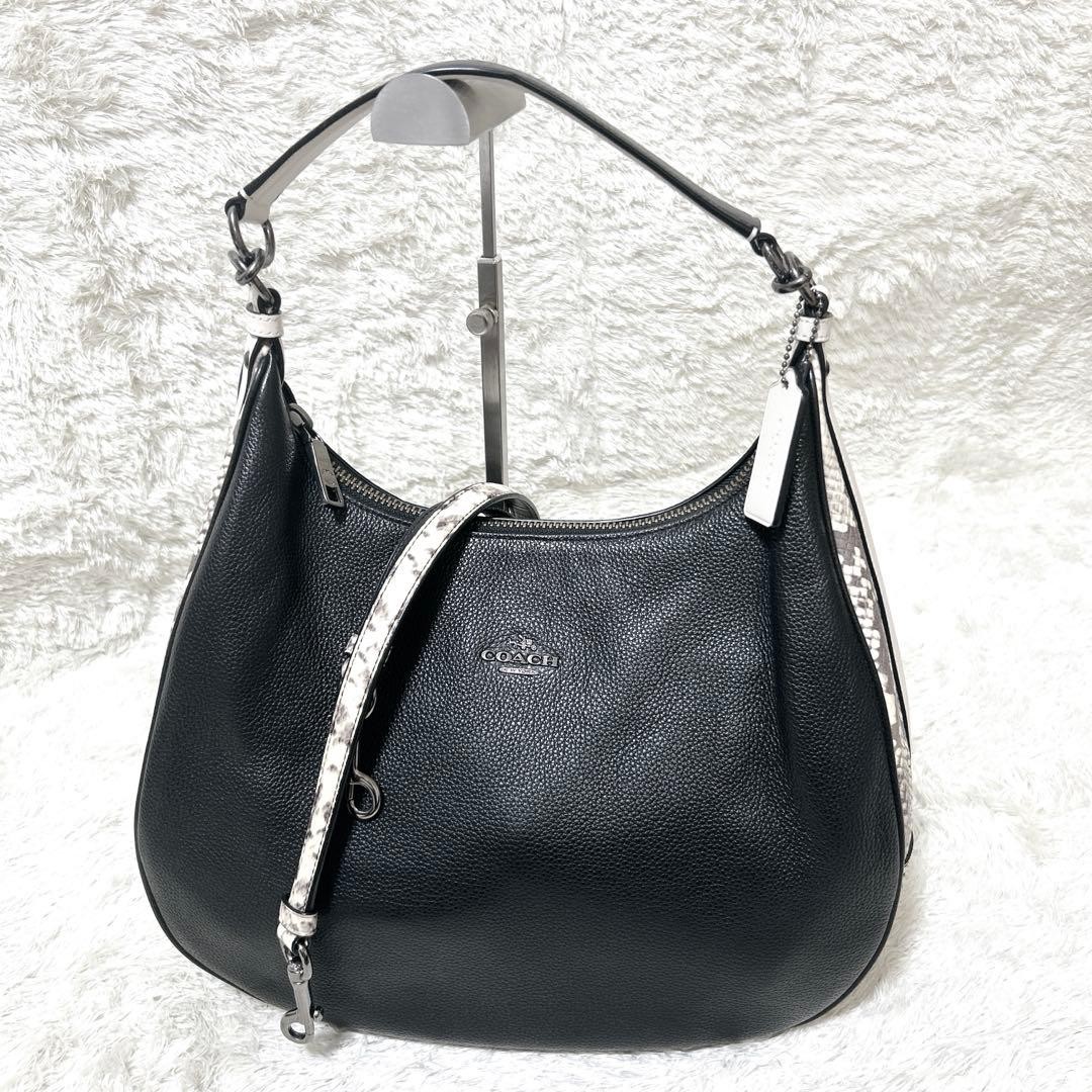 beautiful COACH 2way Shoulder Bag Python Pattern … - image 1