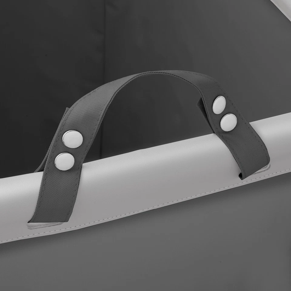 Lixeira comercial resistente grande rolante de lona cesto de lavanderia sobre rodas, cinza - Imagem 3 de 4