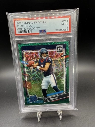 2023 Panini Donruss Optic Rated Rookie C.J. Stroud #244 Green Velocity PSA 9