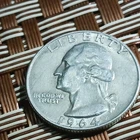 1964-D Washington Quarter 25C Circulated Business Strike 90% Silver US Coin