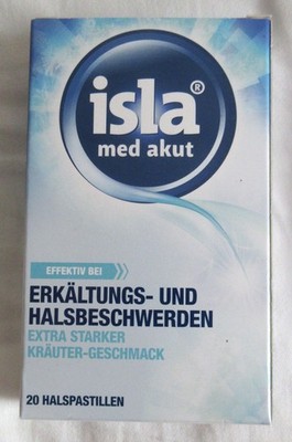 isla med akut bei Erkältung und Halsbeschwerden 20 Stk   NEU & OVP  PZN 14168921