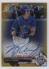 2017 Bowman Draft Chrome Pick Gold Refractor 36/50 Kacy Clemens Auto 13iq