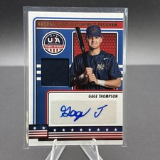 2023 Panini Stars & Stripes Gage Thompson Auto Jersey Patch USA Baseball Rookie