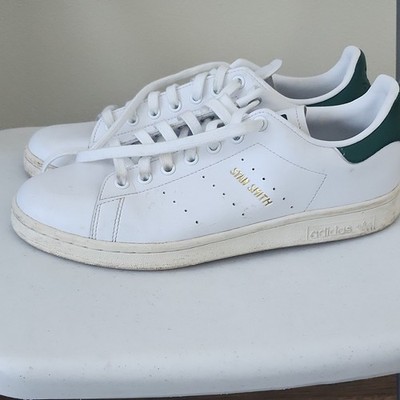 adidas Stan Smith White Green Lace Up Low Top Leather Athletic Sneakers