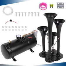FIT Car Truck Train Boat 12V 4 Trumpet 150psi Air Compressor Train Horn Kit
