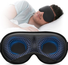 Weighted Sleep Mask for Women Men, 3D Light Blocking Eye Mask, Black
