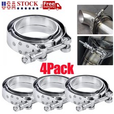 4pcs 3inch V-band Clamp Ss 304 Flange Vband Exhaust Downpipe 4pcs 3inch V-band Clamp Ss 304 Flange Vband Exhaust Downpipe