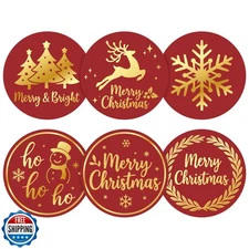 Alynta Merry Christmas Stickers - 2 Inch 120Pcs Merry and Bright 