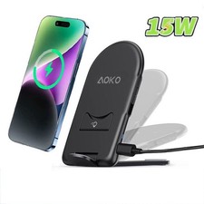 15W Wireless Charger Fast Charging Foldable Stand Dock