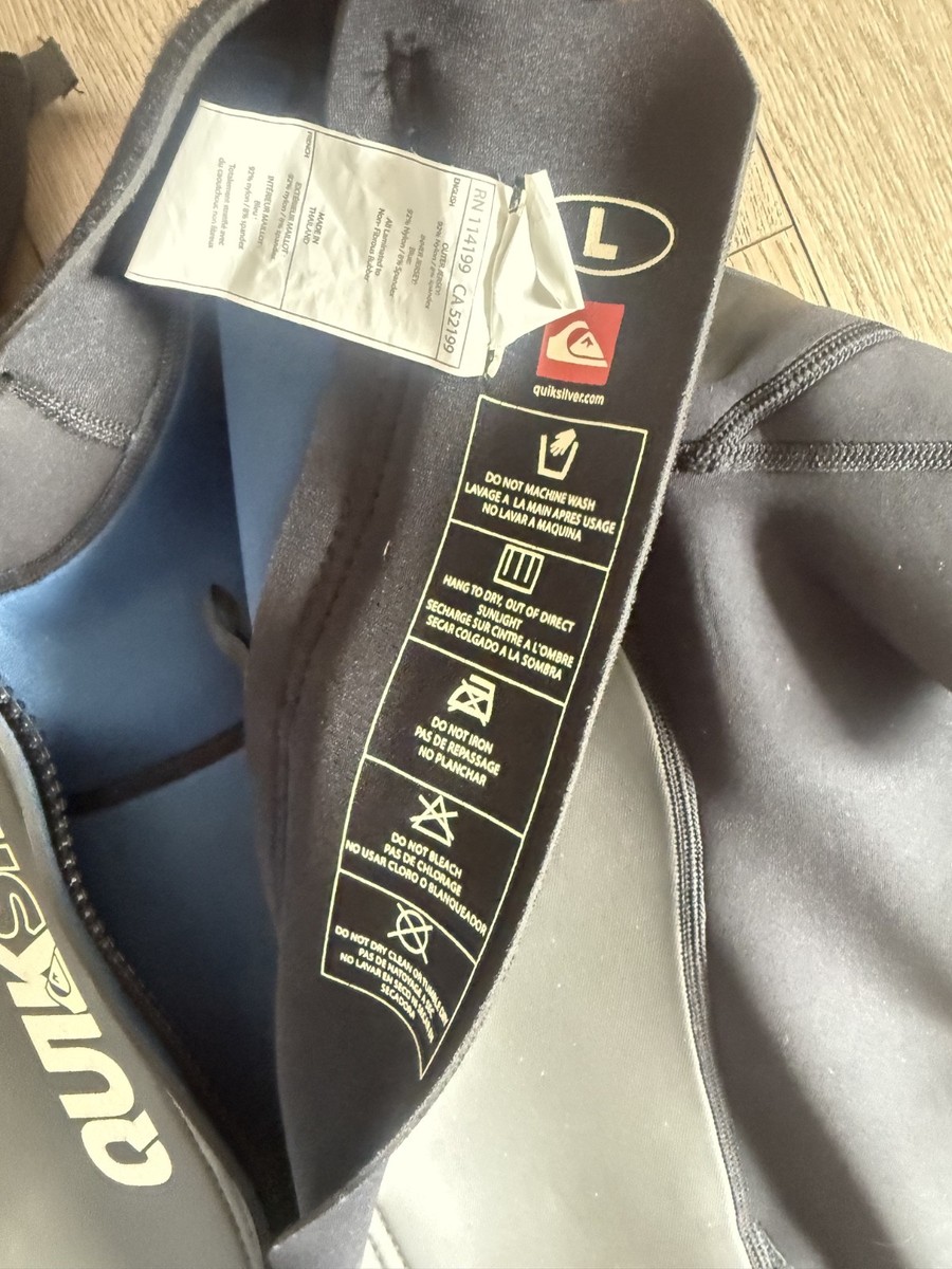 Quiksilver Syncro 3.2mm Back Zip Full Wetsuit Hyperstretch L Black