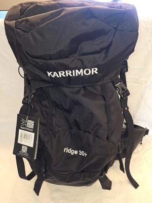 NWT KARRIMORE Hiking Backpack Nylon Black Ridge 30+ Rain Cover Back Support New