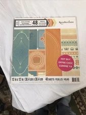 Recollections Guilloches 12x12” 45 Sheets Paper Pad Acid Free Craft Paper