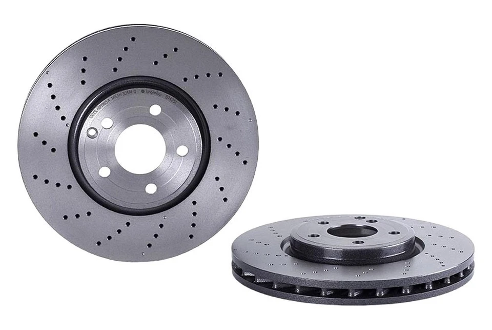For Mercedes-Benz CLS400 15-17 UV Coated Series Drilled Vented Front Brake Rotor - Imagem 2 de 4