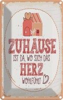 Blechschild 18X12 Cm Zuhause Da Wo Herz WohlfüHlt Spruch Zitat Deko Geschenk Met