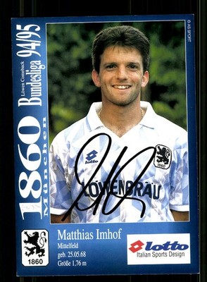 Matthias Imhof autograph card TSV 1860 Munich 1994-95 original sign