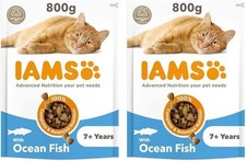 IAMS Complete Dry Cat Food for Senior 7+ Cats with Ocean Fish 800 g (Pack of 2) 18.21 per kilo