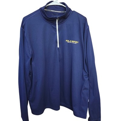 Polo Sport Ralph Lauren Mens XL Navy Blue Performance Quarter Zip Pullover Golf