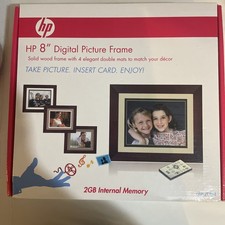 HP df820b4 8" Digital Picture Frame 2 GB Remote Wood New Sealed