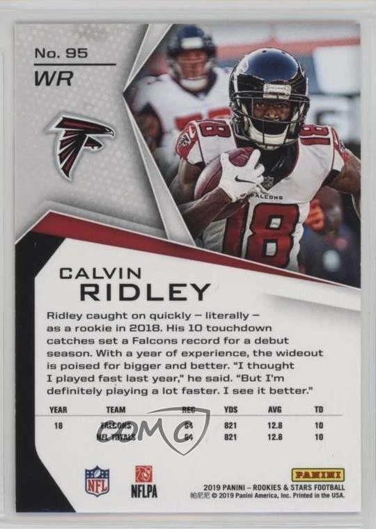 2019 Panini Rookies & Stars Red & Blue /35 Calvin Ridley #95 - Image 2 of 2