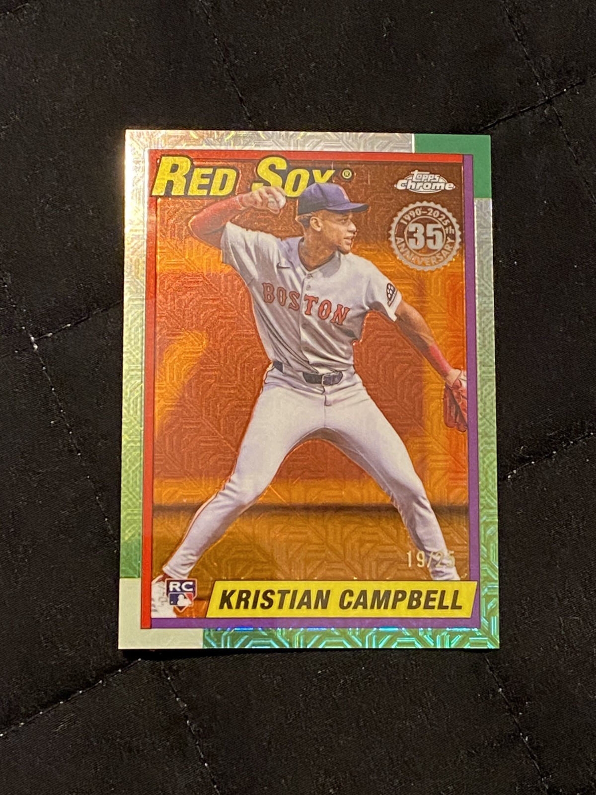2025 Topps Update Kristian Campbell RC 1990 Topps Silver Pack Orange Mojo /25