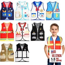 Geyoga 10 Pcs Kids Community Helper Dress Up Vest Career Cosplay 6-10 Years