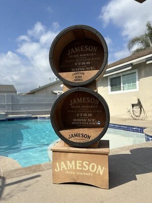 Jameson Irish Whiskey Barrel Distillery Advertising Sign Brown Black Collectible
