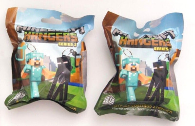 Minecraft Hangers Serie 2 Schlüsselanhänger 2xTüten Überraschungs Pack Anhänger