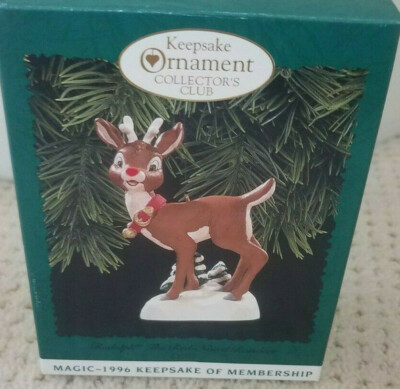 Rudolph Christmas Ornament Hallmark Keepsake Membership Vintage 1996 MIB Mint