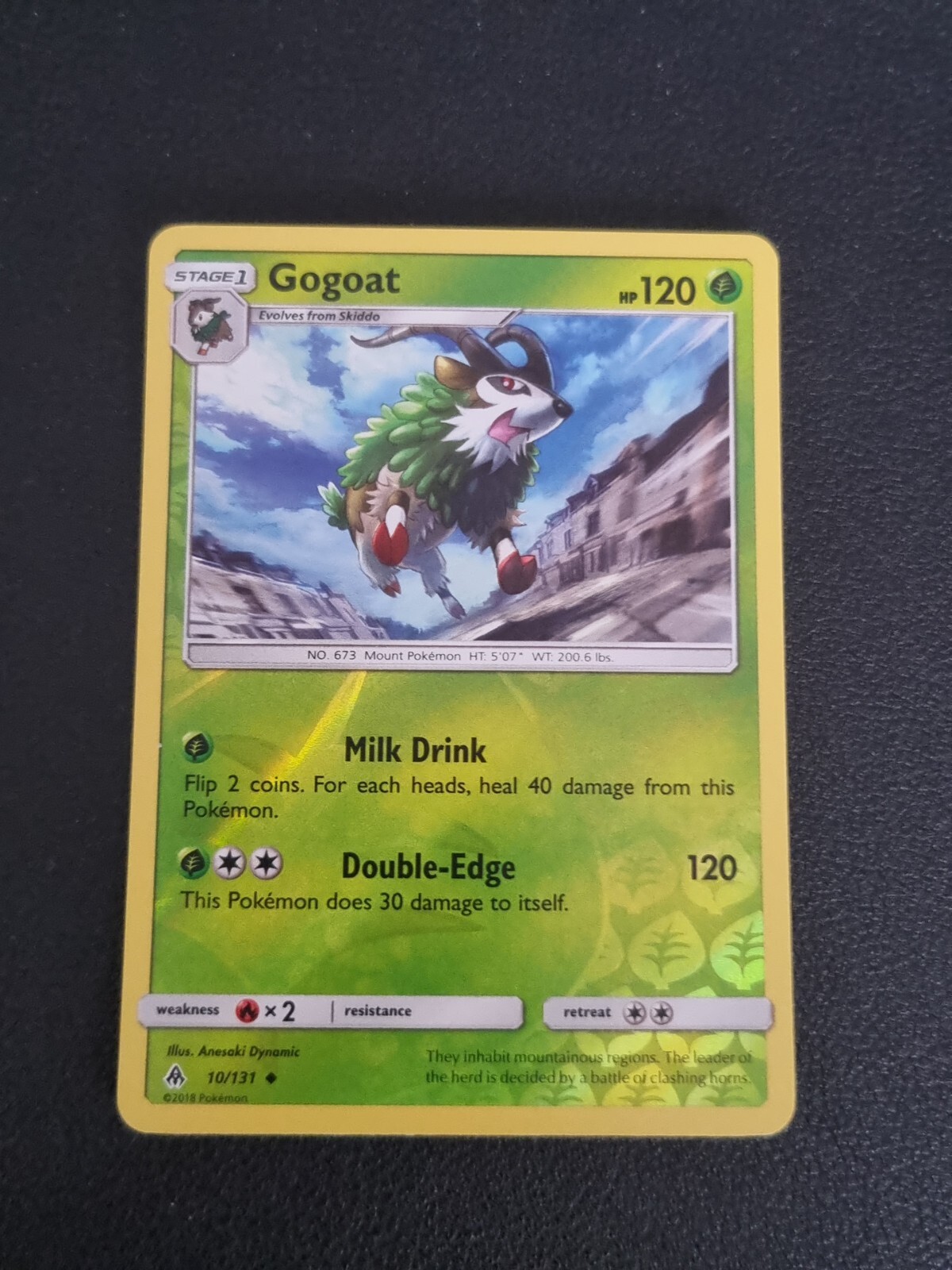 REVERSE HOLO Pokemon Sun Moon Forbidden Light Card Gogoat 10/131