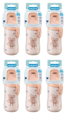 6 x 1 Stk | babylove Trinkflasche Kinder beige, 330 ml