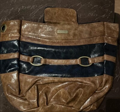MICHE Bag Purse Cover Madison Shell Faux Leather Brown & Black