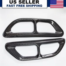 Carbon Fiber Style Rear Cylinder Exhaust Pipe Cover Trims For Honda Accord 18-22
