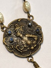 Vintage Art Nouveau Blue Stone Lavaliere Necklace